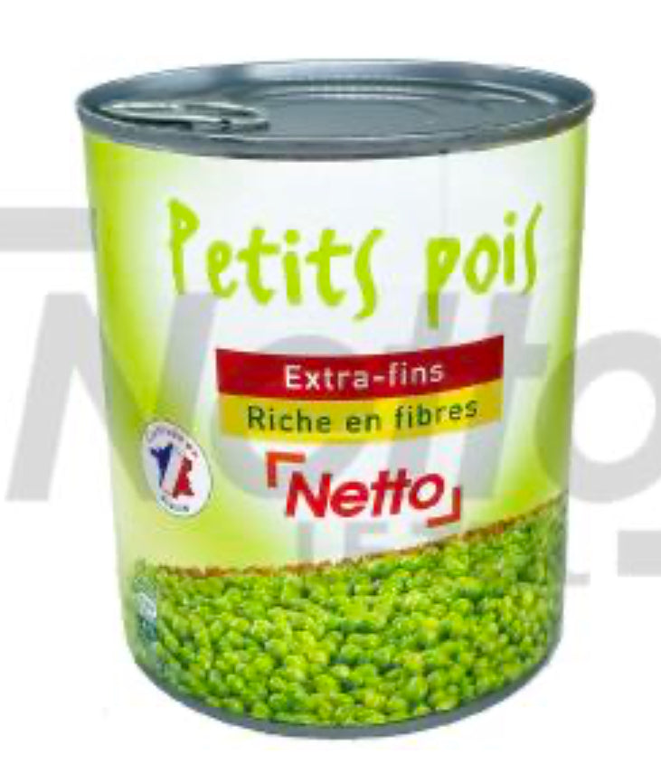 Petits pois extra-fins 560g - NETTO DLC: Juillet27