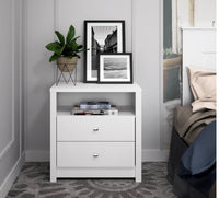 
              Calla Tall 2 Drawer Nightstand White - Prepac LPFN841344
            