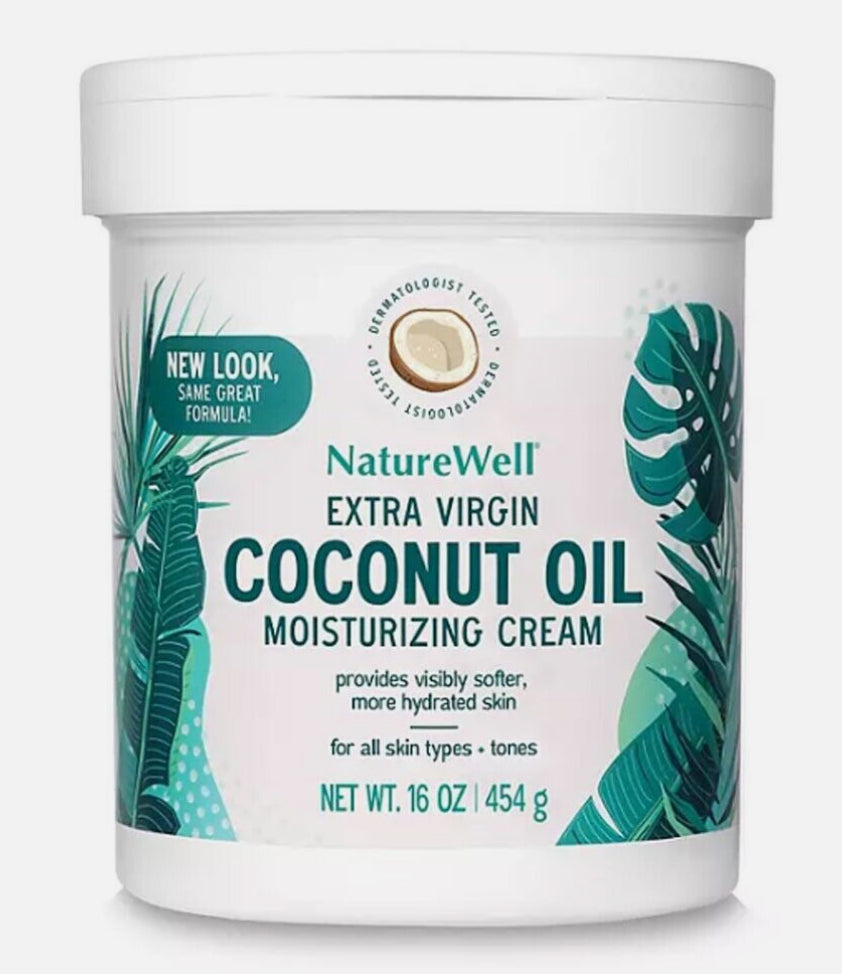 NatureWell Extra Virgin Coconut Oil Moisturizing Cream, 16 oz - New Look