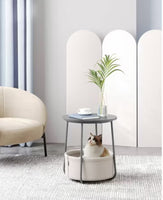 
              Round Coffee Table Gray - Vasagle: 19.7" High, Criss Cross Steel Base, Particle Board Top, Assembly Required
            