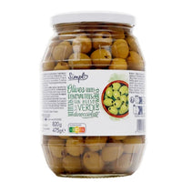 Olives vertes dénoyautées SIMPL (820 g) DLC: Mars26