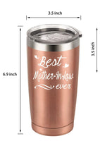 
              Gobelet de voyage pour belle-mère avec 2 couvercles et pailles, 591 ml, or rose
            