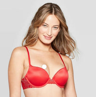 
              Soutien-gorge plongeant femme radiant - Auden rouge mûr 32C
            