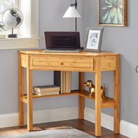 Bamboo Corner Desk Wood - Buylateral ( L 76cm, La 76, H 78cm)