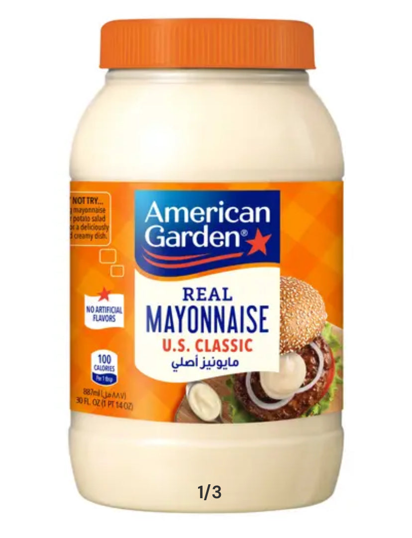 American Garden Original Real Mayonnaise, Gluten Free, Dairy-Free (887ml) DLC: 20Mai25