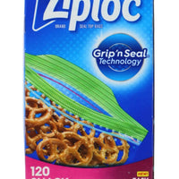 Ziploc Resealable Food 50 Storage Bags Genuine Zip Lock Freezer Snack Sandwich (16.5 cm x 8.2 cm)