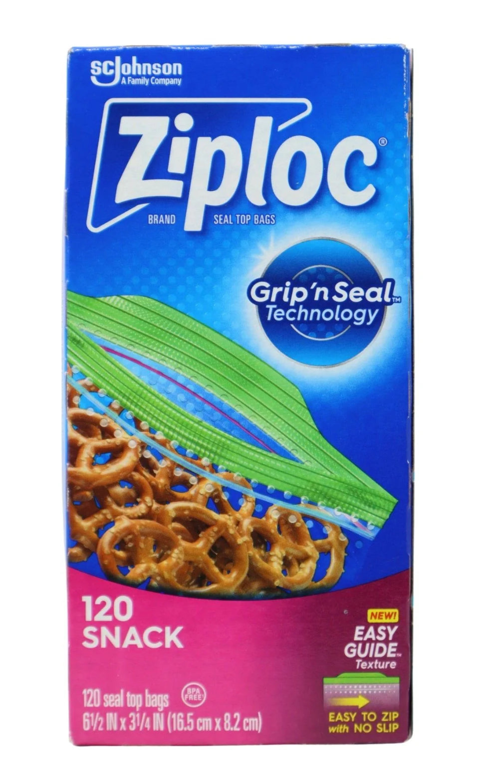 Ziploc Resealable Food 50 Storage Bags Genuine Zip Lock Freezer Snack Sandwich (16.5 cm x 8.2 cm)