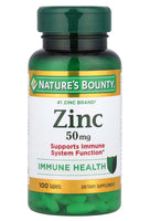 
              Nature's Bounty Zinc, Immune Support, 50 mg, Caplets, 100 Ct DLC: 10/28
            