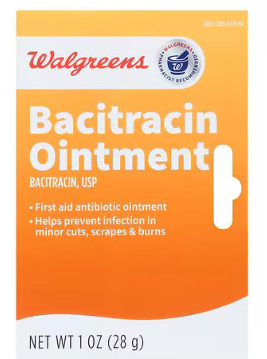 Walgreens Bacitracian Ointment, 1 oz (28g) DLC: Fév28