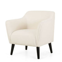 Alphonse Contemporary Boucle Fabric Arm Chair Ivory/Matte Black - Christopher Knight Home