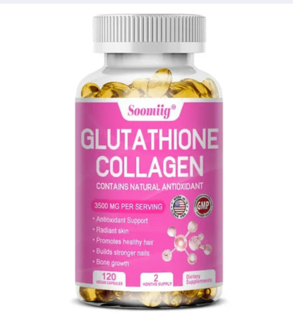 Glutathione Collagen Supplement Capsules Whitening Anti-aging Antioxidant Immune Booster Support Skin Nails Hair Bones DLC: Fev27