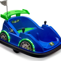 Flybar FunPark Racer Bumper Car - Blue: Plastic Ride-On for Ages 1.5-4, 66lb Cap