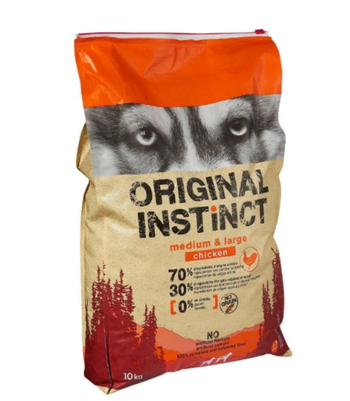 Croquettes pour chien Adulte medium/maxi au poulet ORIGINAL INSTINCT 10kg
