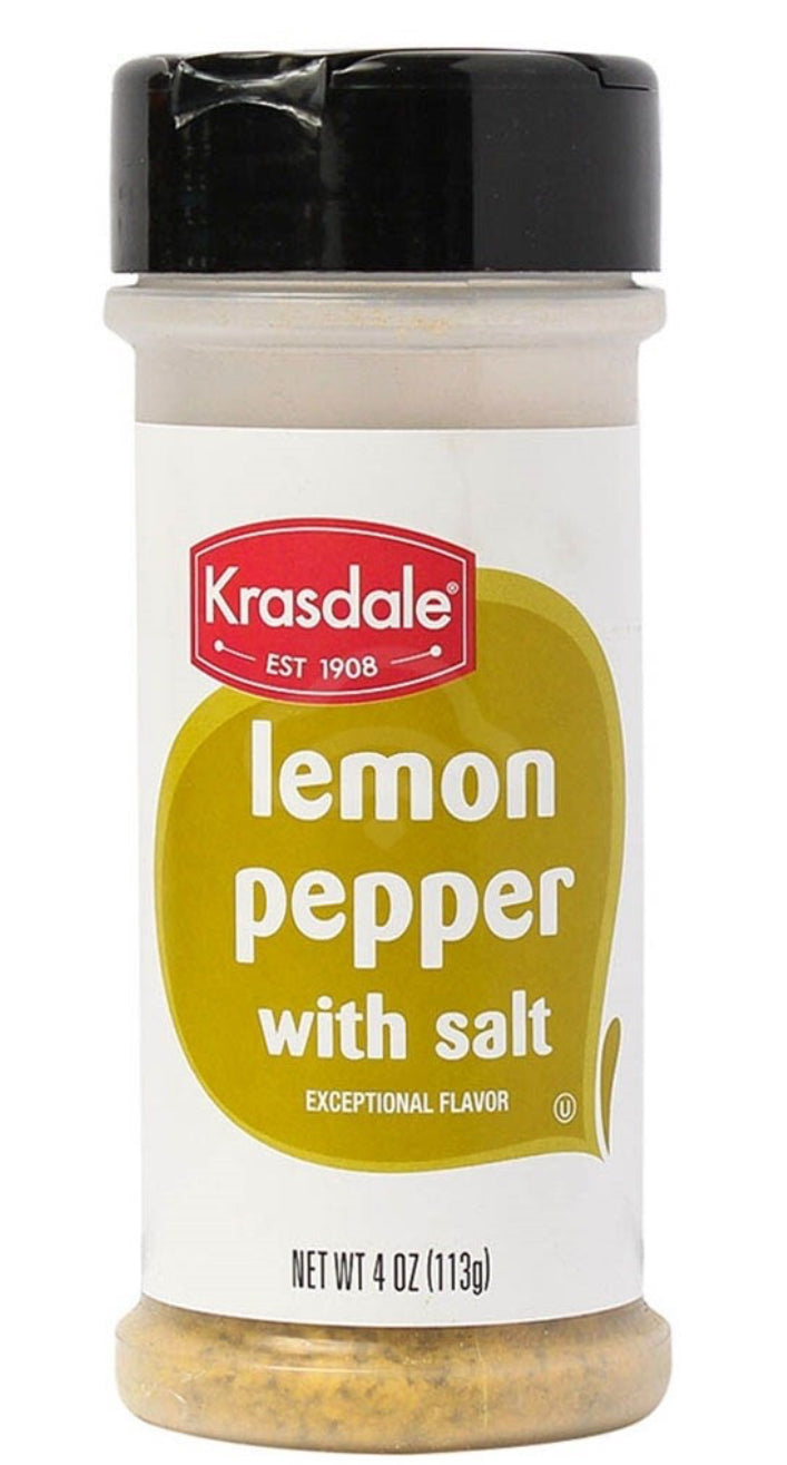 Krasdale Lemon Pepper W/Salt, 4 Oz 113g DLC: Juillet25