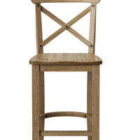 24" Litchfield X-Back Counter Height Barstool Beige - Threshold: Hardwood Frame, Non-Upholstered