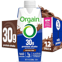 Orgain 30g Milk Protein Shake, Chocolate Fudge, 11 fl oz (330ml) DLC: Nov25