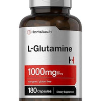 Horbaach L Glutamine Capsules 1000mg | 180 Powder Pills | Supplement for Women and Men DLC: 11/2026