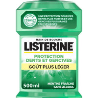 Bain de Bouche Protection Dents Et Gencives Goût Plus Léger Sans Alcool LISTERINE (500mL)