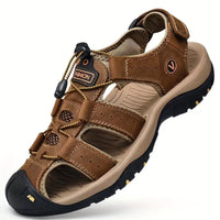 Sandales Homme Cuir Marche Randonnée Fermées Été Extérieur Chaussures de Sport