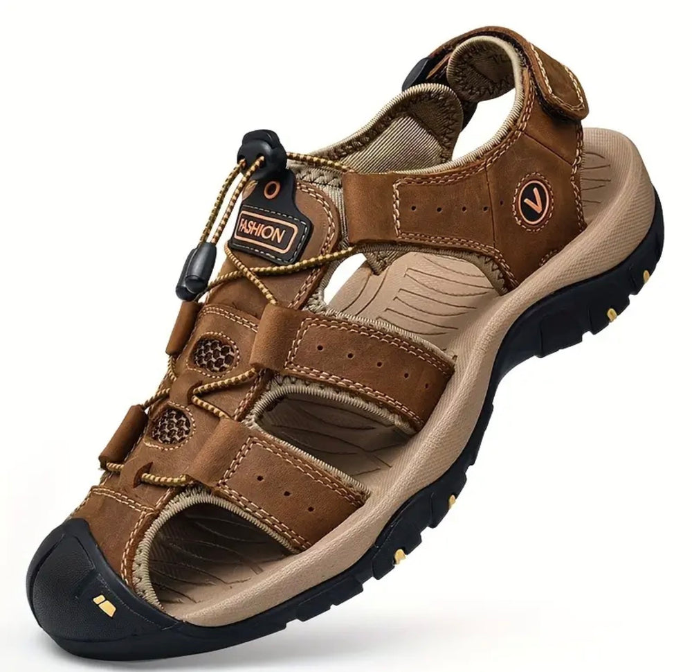 Sandales Homme Cuir Marche Randonnée Fermées Été Extérieur Chaussures de Sport