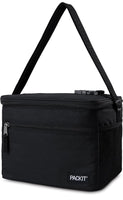 
              PackIt Freezable Essential Cooler, Black, Built with ECOFREEZE Technology, Fully Freezable, Collapsible, Reusable, with Removable Crossbody Strap, Top Clip Handle, Designed for Fresh Office
            