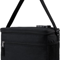 PackIt Freezable Essential Cooler, Black, Built with ECOFREEZE Technology, Fully Freezable, Collapsible, Reusable, with Removable Crossbody Strap, Top Clip Handle, Designed for Fresh Office