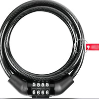 Master Lock Buysow Antivol Vélo Code Intelligent, Antivol Trottinette Électrique Long 100cm × 8mm avec 4 Chiffres Intelligente Code, Noir Cadenas de Velo pour Vélo/Scooter/Moto/Trottinette/Porte
