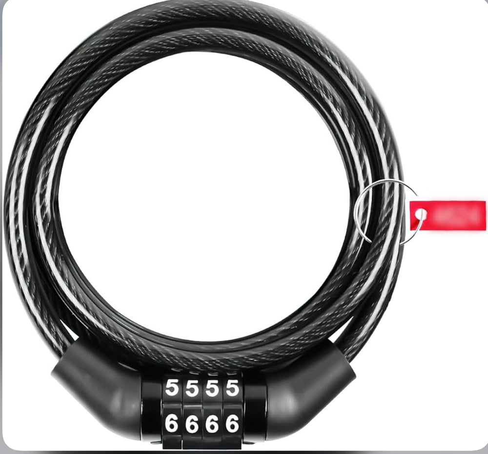 Master Lock Buysow Antivol Vélo Code Intelligent, Antivol Trottinette Électrique Long 100cm × 8mm avec 4 Chiffres Intelligente Code, Noir Cadenas de Velo pour Vélo/Scooter/Moto/Trottinette/Porte