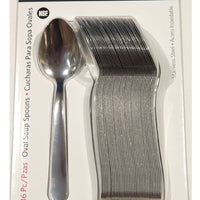 Tramontina Pro Line Lot de 36 cuillères à soupe ovales en acier inoxydable de qualité commerciale Motif Windsor