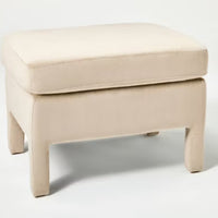 Bellfield Fully Upholstered Ottoman Light Brown Velvet - Threshold designed with Studio McGee: Rectangular, No Assembly Required