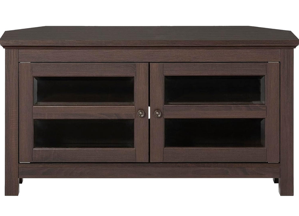 Walker Edison Modern Farmhouse Wood Corner Universal TV Stand for TV's up to 50