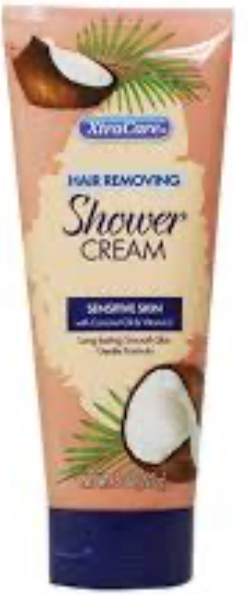 XtraCare Sensitive Shower Cream Hair Remover Natural Coconut Oil Vitamin E (227g)