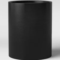 Manila Cylinder Drum Accent Table Black - Threshold: Modern Metal No Assembly Required LPFN977726
