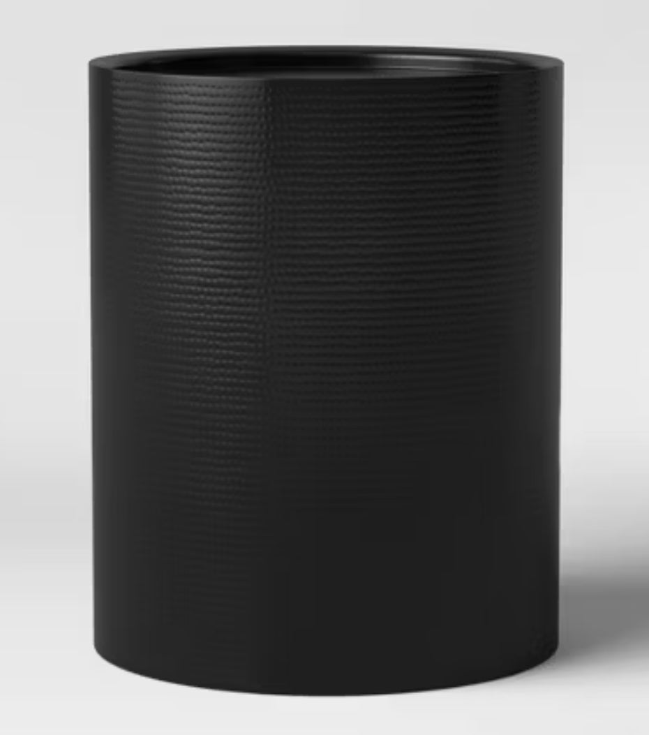 Manila Cylinder Drum Accent Table Black - Threshold: Modern Metal No Assembly Required LPFN977726