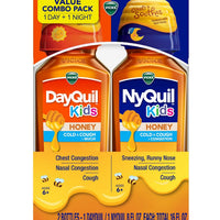Vicks Kids DayQuil & NyQuil Honey Cold & Cough Medicine Liquid - 16 fl oz (473 mL) DLC: Juin25