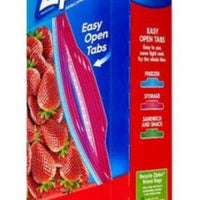 Ziploc Resealable Food 52 Storage Bags Genuine Zip Lock Freezer Snack Sandwich (26.8 cm x 27.3 cm)