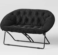
              Double Dish Dorm Chair Black - Room Essentials: Foldable, No Assembly, Modern Style, Steel Frame
            