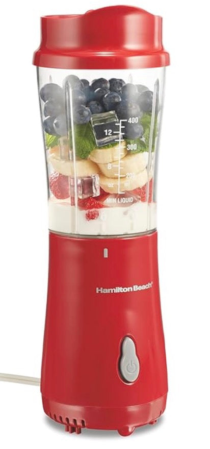 Hamilton Beach Shakes and Smoothies avec mélangeur personnel sans BPA, 414 ml, rouge