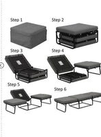 
              Designs4Comfort Folding Bed Ottoman Soft Gray Fabric - Breighton Home
            