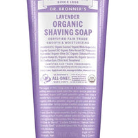 Dr. Bronner's - Organic Shaving Soap (Lavender, 207 mL) - Certified Organic, Sugar and Shikakai Powder, Soothes (207 mL)