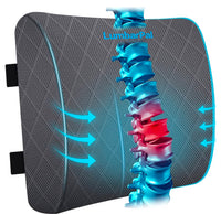 
              Lumbar Support Pillow for Office Chair Back Support Lumbar Pillow for Car, Gaming, Office Chair - Improve Sitting Posture & Back Pain Relief, Memory Foam, Adjustable Straps, Grey
            