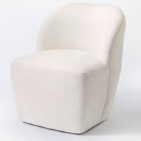 Pasadena Swivel Accent Chair Cream Boucle - Threshold designed with Studio McGee: Modern Armless, Curved Back LPEU843256