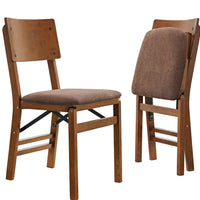 Stakmore Set of 2 Aztec Folding Chairs Fruitwood Finish: No Assembly, Polyester Upholstery