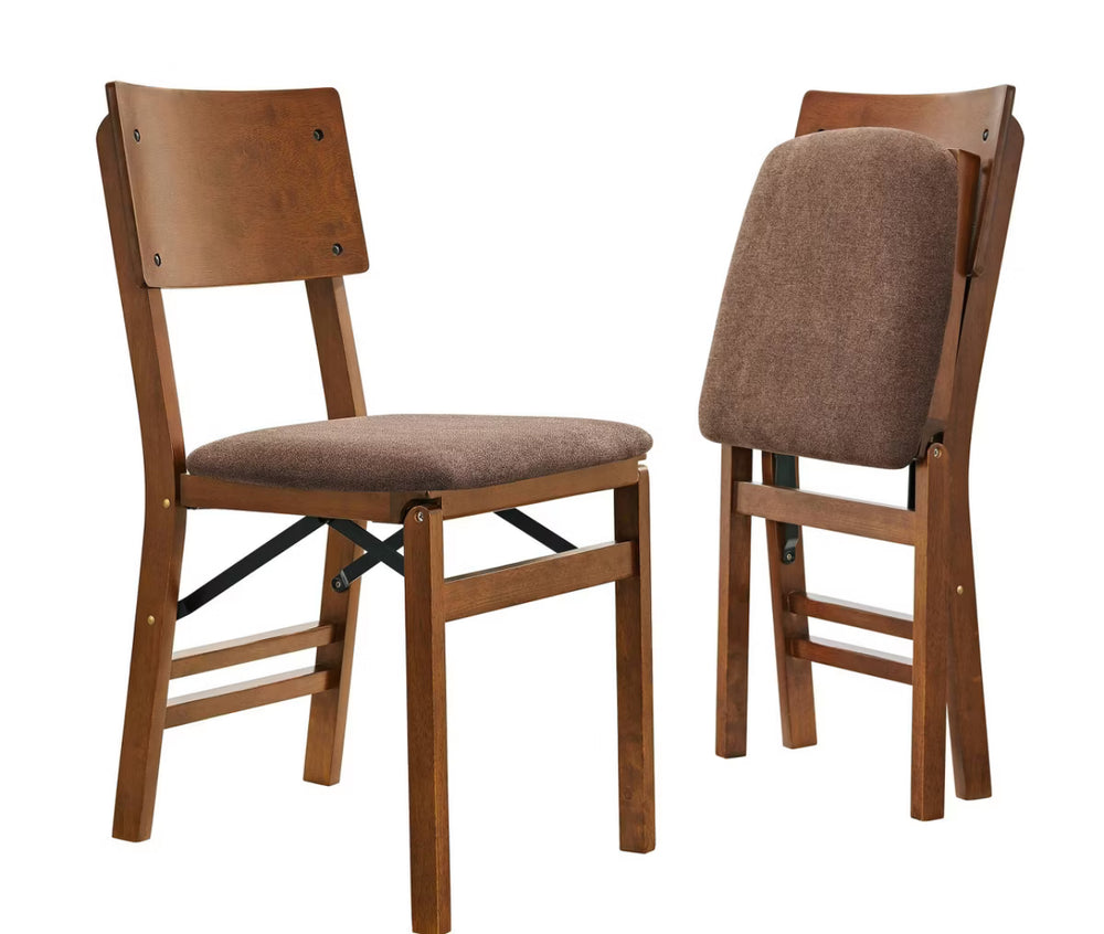Stakmore Set of 2 Aztec Folding Chairs Fruitwood Finish: No Assembly, Polyester Upholstery