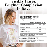 AFC Japan Collagen White Beauty with Marine Collagen Peptide, Glutathione, L-Cystine - 1.5X Better Absorption Than Other Collagen – for Skin Firmness & Whitening– 90 Days Supply's DLC: 20Juin26