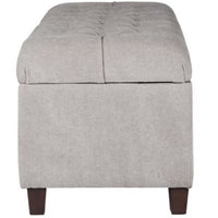 Ainsley Button Tufted Storage Bench - Silver Ash - HomePop (L 1m x 25cm, La 45cm, H 45cm,)