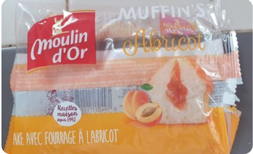 Muffins abricot – Moulin d'Or – (55 g) DLC: 18/11/25