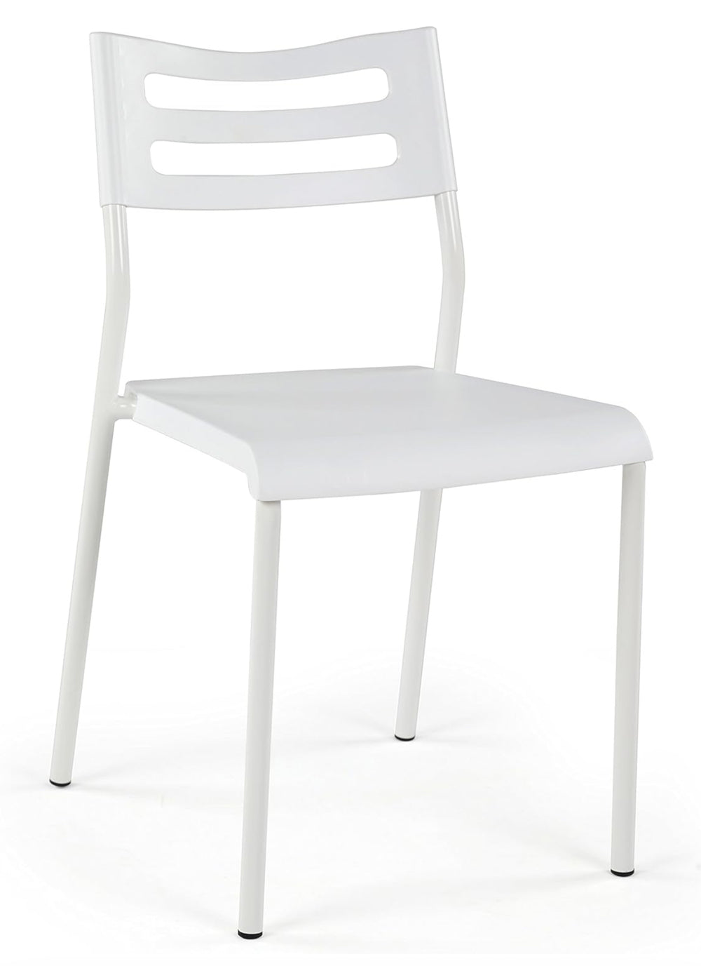 Desk/Writing Chair White - Humble Crew: Metal Frame, Stackable, for Home Office & Small Spaces LPEU844907