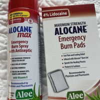 ALOCANE Emergency Burn Pads Burn Spray with 4% Exp 01/2026