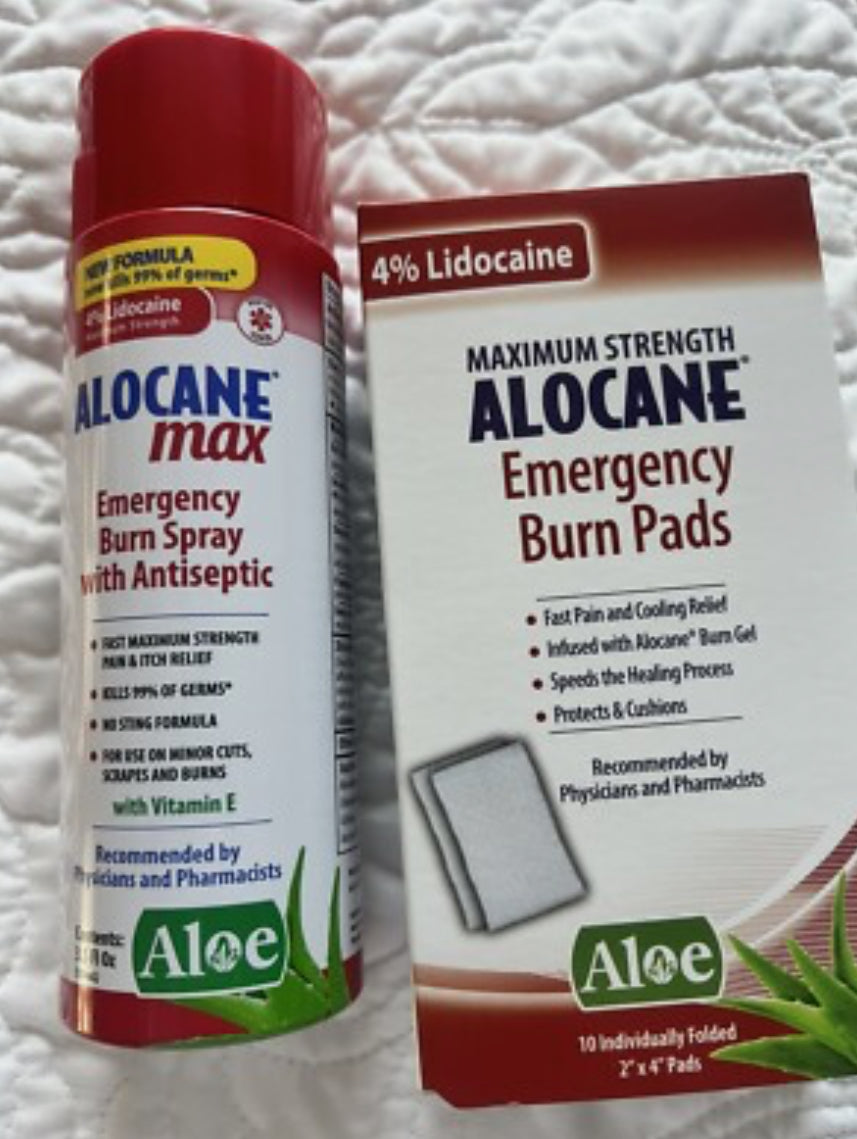 ALOCANE Emergency Burn Pads Burn Spray with 4% Exp 01/2026